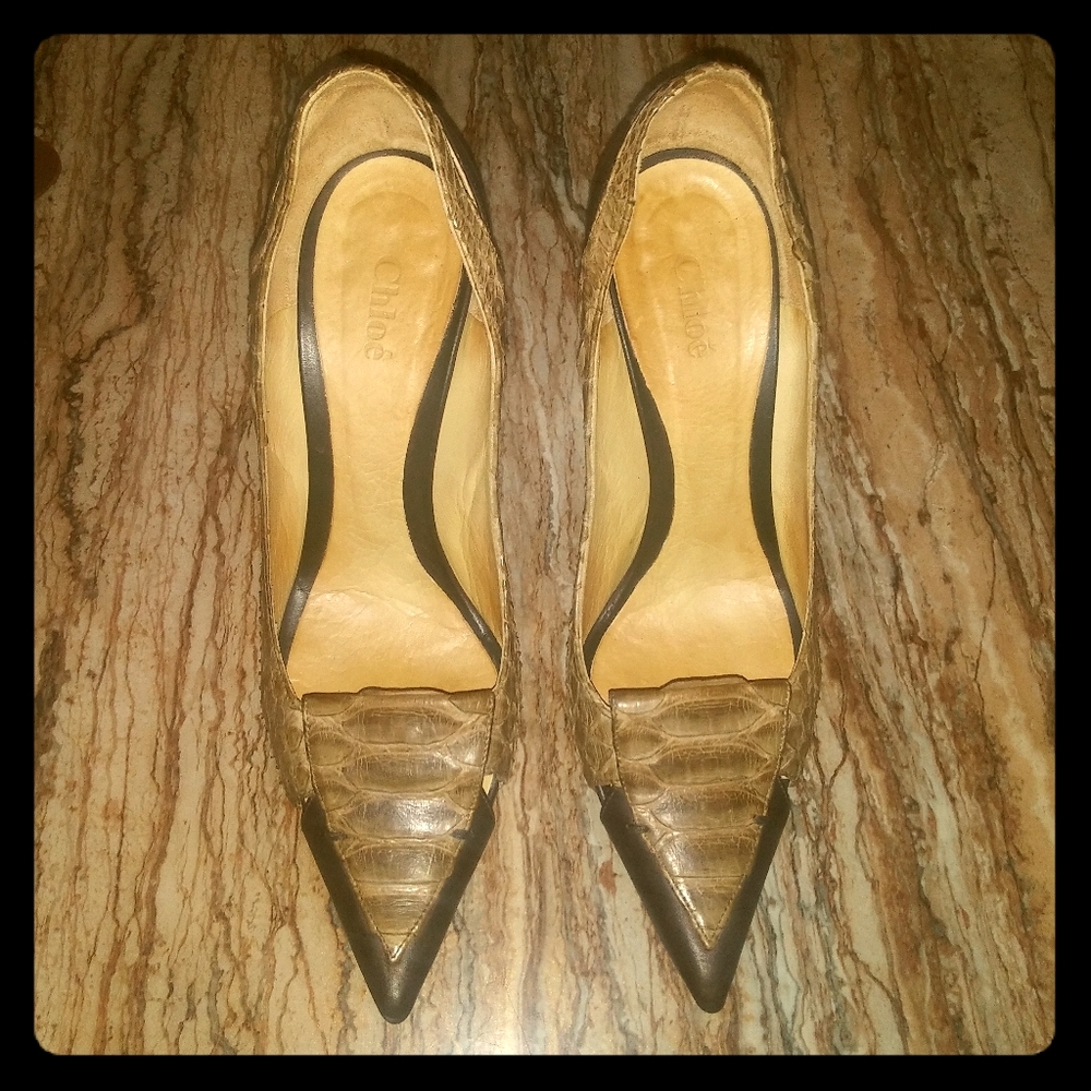 Python Heels Chloe Beige Size 37 - image 1